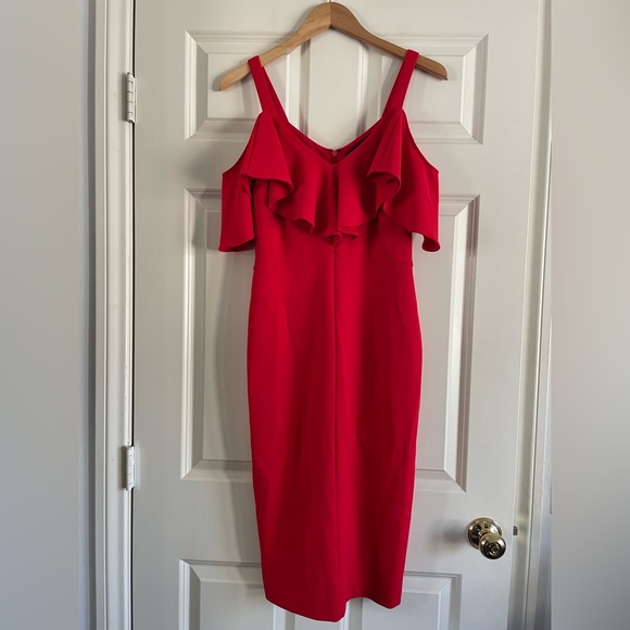 RACHEL Rachel Roy Red Asymmetrical Dress Cocktail Dress - Picture 2 of 9